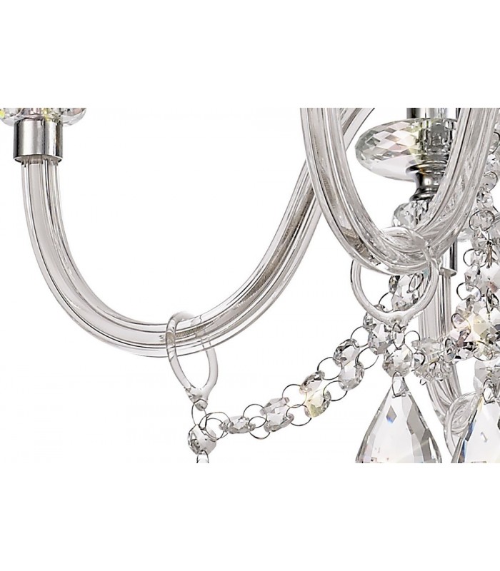 Chandelier Ceiling Pendant, 6 Light E14, Polished Chrome, Clear Glass, Crystal, (ITEM REQUIRES CONSTRUCTION, CONNECTION) - 9