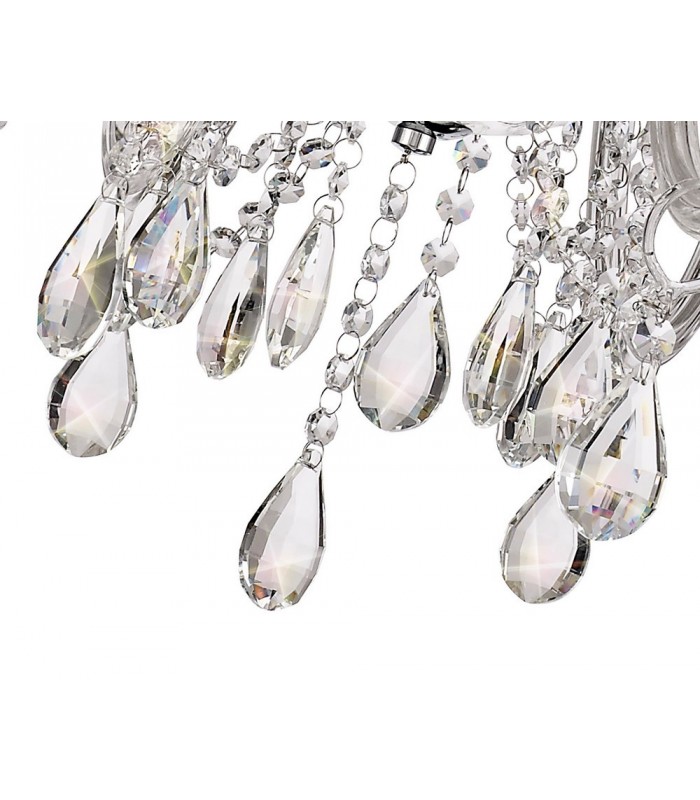 Chandelier Ceiling Pendant, 8 Light E14, Polished Chrome, Clear Glass, Crystal, (ITEM REQUIRES CONSTRUCTION, CONNECTION) - 6