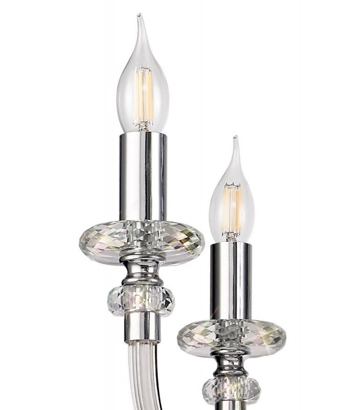 Chandelier Ceiling Pendant, 8 Light E14, Polished Chrome, Clear Glass, Crystal, (ITEM REQUIRES CONSTRUCTION, CONNECTION) - 7