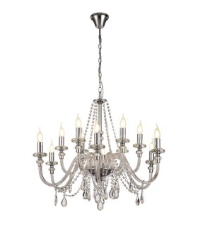 Chandelier Ceiling Pendant, 12 Light E14, Polished Chrome, Clear Glass, Crystal, (ITEM REQUIRES CONSTRUCTION, CONNECTION) - 1