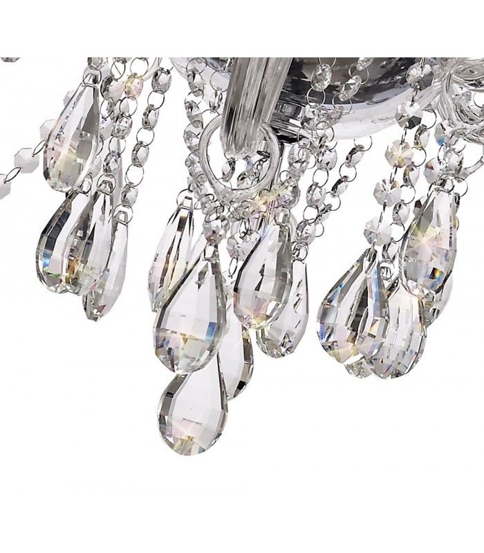 Chandelier Ceiling Pendant, 12 Light E14, Polished Chrome, Clear Glass, Crystal, (ITEM REQUIRES CONSTRUCTION, CONNECTION) - 7