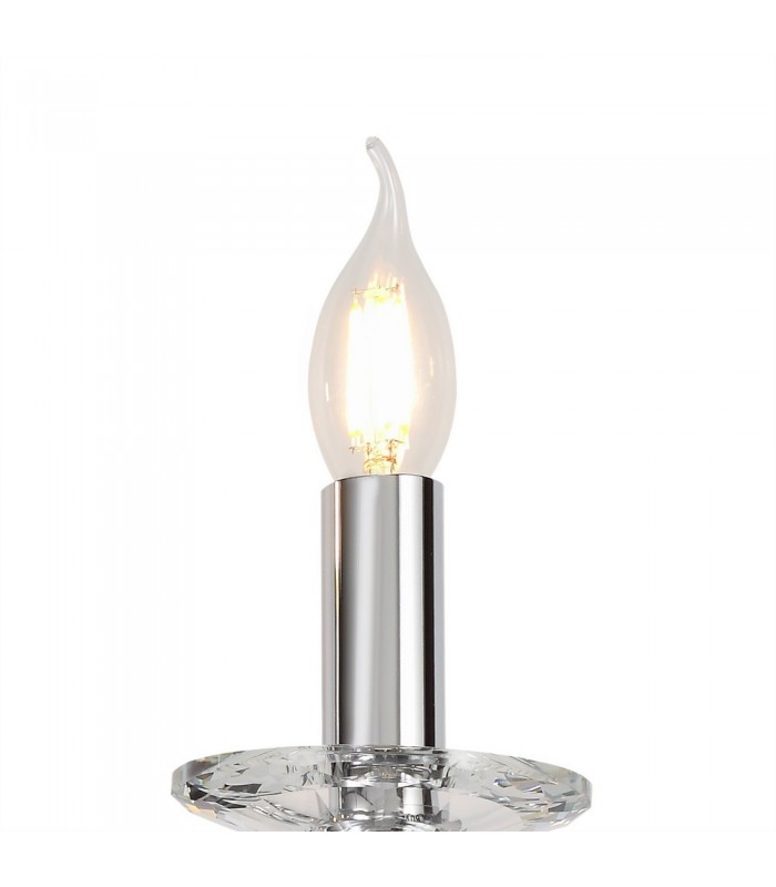 Wall Lamp 2 Candle Light E14, Polished Chrome, Satin Nickel, Clear Crystal - 7