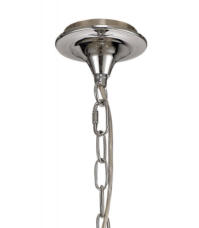 Ceiling Chandelier Pendant 3 Light E14 Polished Chrome, Satin Nickel, Clear Crystal - 4