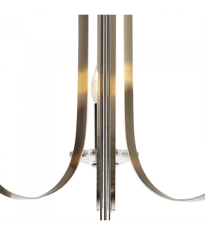 Ceiling Chandelier Pendant 3 Light E14 Polished Chrome, Satin Nickel, Clear Crystal - 6