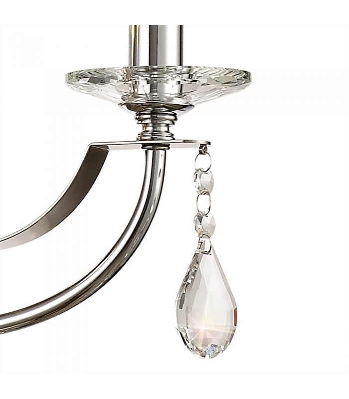 Ceiling Chandelier Pendant 3 Light E14 Polished Chrome, Satin Nickel, Clear Crystal - 7