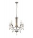 Ceiling Chandelier Pendant 5 Light E14, Polished Chrome & Satin Nickel, Clear Crystal - 1