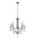 Ceiling Chandelier Pendant 5 Light E14, Polished Chrome & Satin Nickel, Clear Crystal - 3