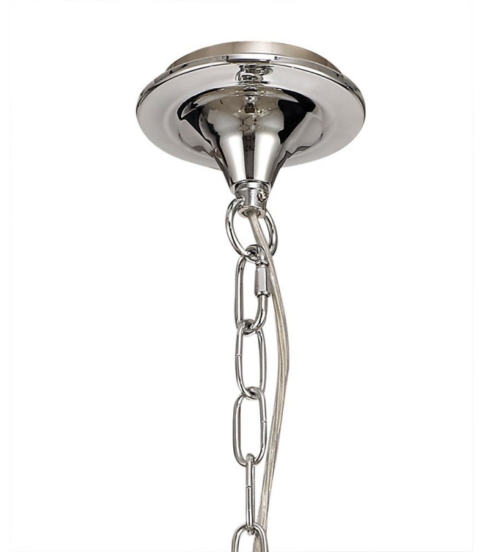 Ceiling Chandelier Pendant 5 Light E14, Polished Chrome & Satin Nickel, Clear Crystal - 4