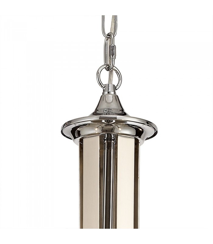 Ceiling Chandelier Pendant 5 Light E14, Polished Chrome & Satin Nickel, Clear Crystal - 5