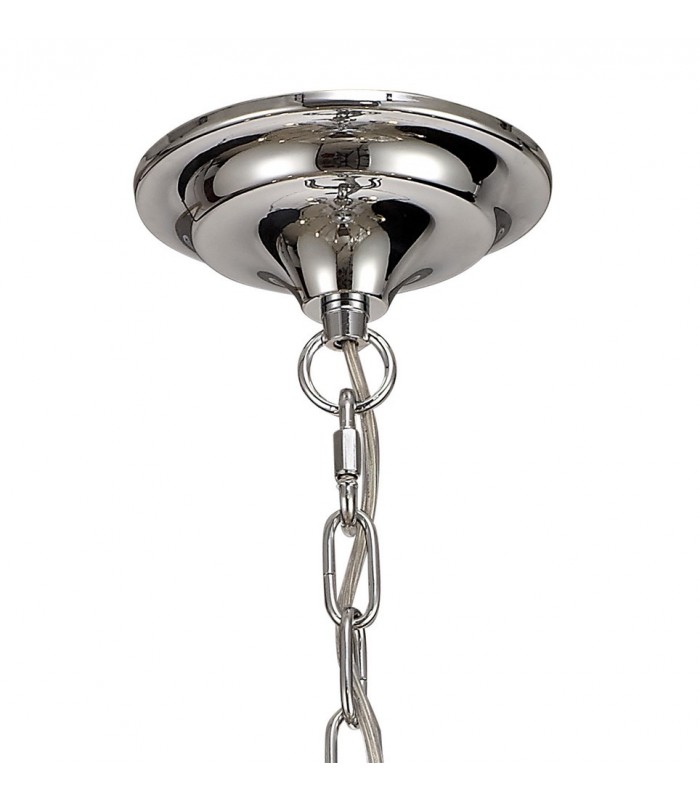 Ceiling Chandelier Pendant 8 Light E14 Polished Chrome, Satin Nickel, Clear Crystal - 4