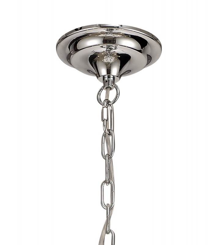 Ceiling Chandelier Pendant 12 Light E14 Polished Chrome, Satin Nickel, Clear Crystal - 4