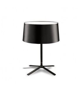 3 Light Table Lamp with Black Fabric Shade, E27 - 1