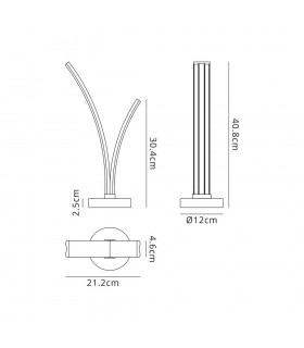 2 Light Table Lamp Switched, 5W, 7W LED, 4000K, 757lm, White - 2