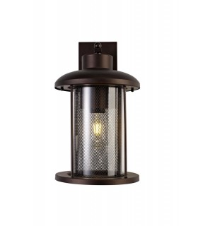 Extra Large Wall Lamp, 1 x E27, Antique Bronze, Clear Glass, IP54 - 1