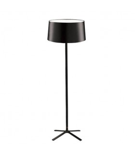 3 Light Floor Lamp with Black Fabric Shade, E27 - 1