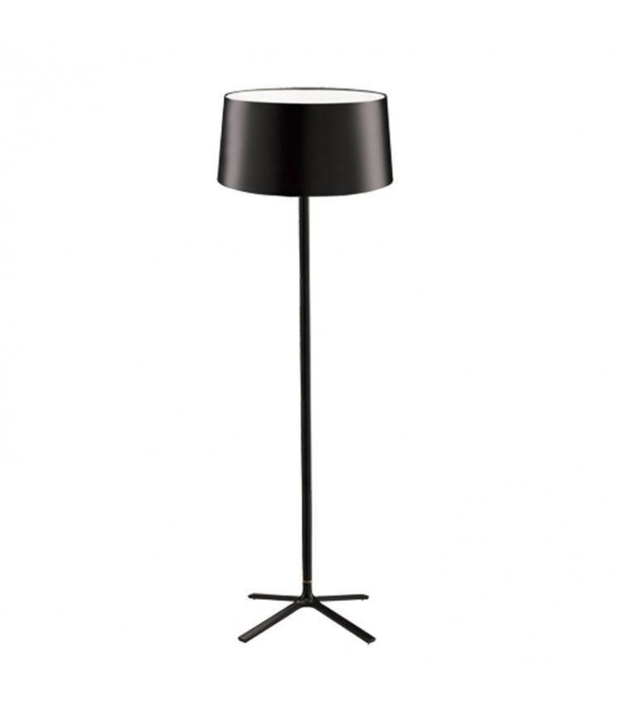 3 Light Floor Lamp with Black Fabric Shade, E27 - 1