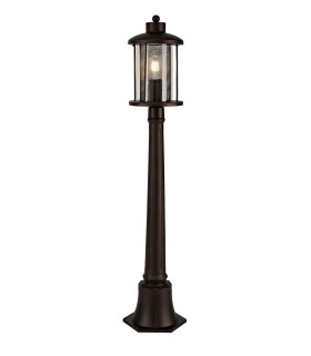 Single Headed Post Lamp, 1 x E27, Antique Bronze, Clear Glass, IP54 - 1