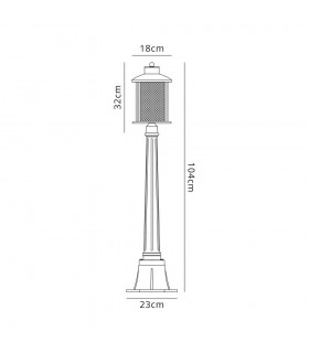 Single Headed Post Lamp, 1 x E27, Antique Bronze, Clear Glass, IP54 - 2