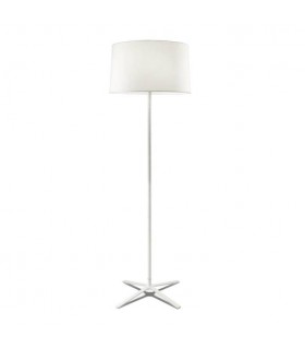 3 Light Floor Lamp with White Fabric Shade, E27 - 1