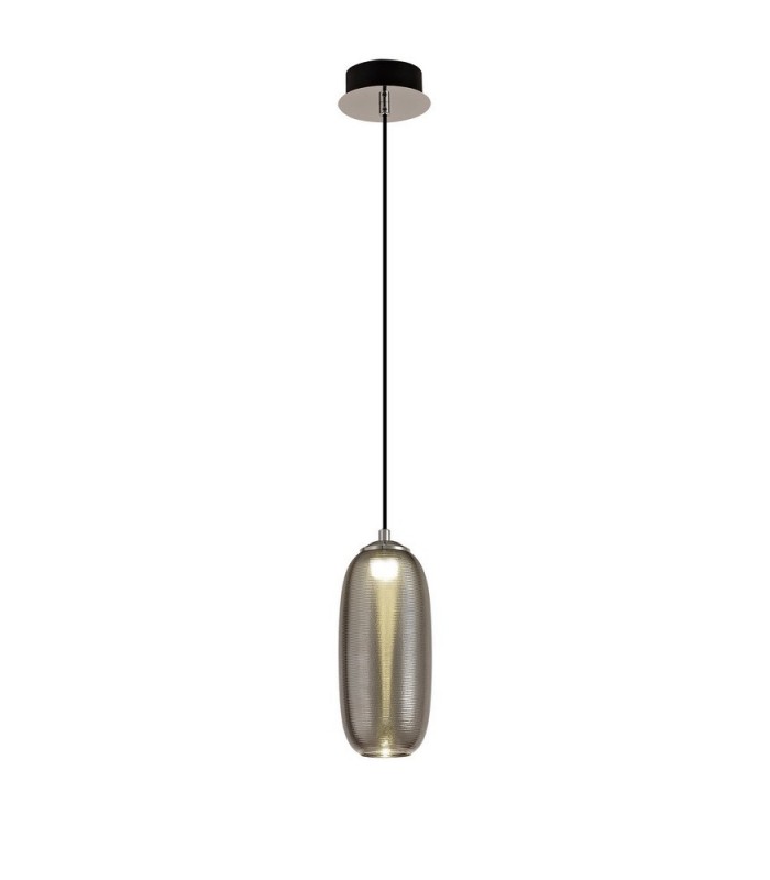 Ceiling Pendant, 1 x 8W LED, 4000K, 720lm, Smoked, Black - 1