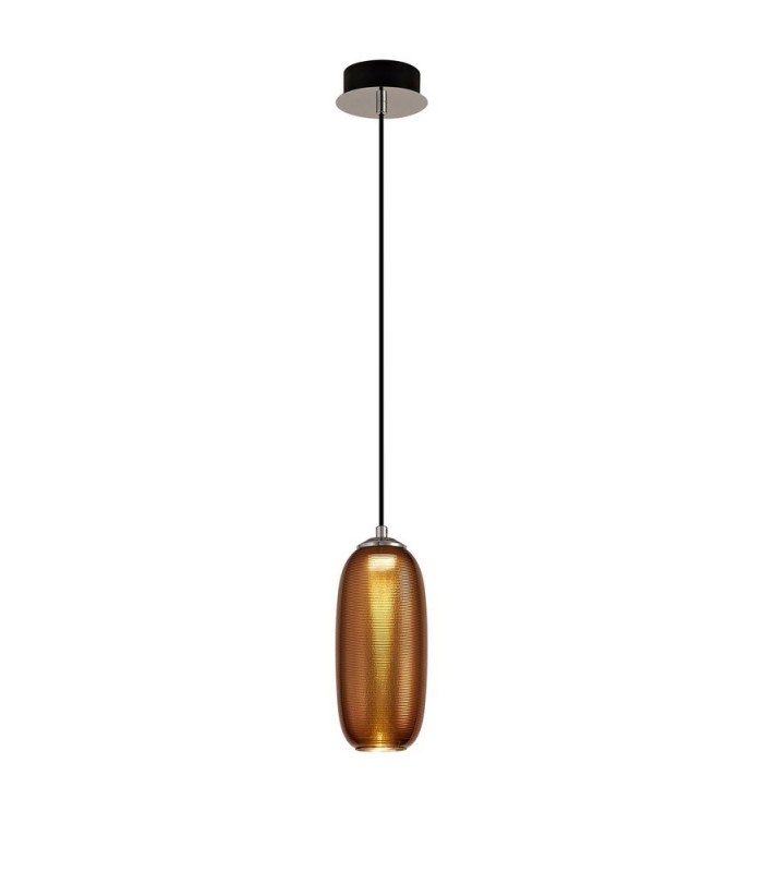 Ceiling Pendant, 1 x 8W LED, 4000K, 720lm, Copper, Black - 1
