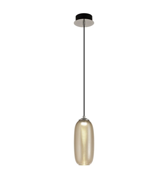 Ceiling Pendant, 1 x 8W LED, 4000K, 720lm, Champagne, Black - 1