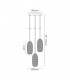 Multiple Ceiling Cluster Pendant, 3 x 8W LED, 4000K, 2160lm, Smoked, Copper & Champagne, Black - 2