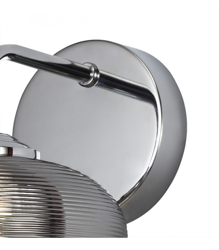 Wall Light Switched, 1 x 8W LED, 4000K, Smoked, Polished Chrome - 4