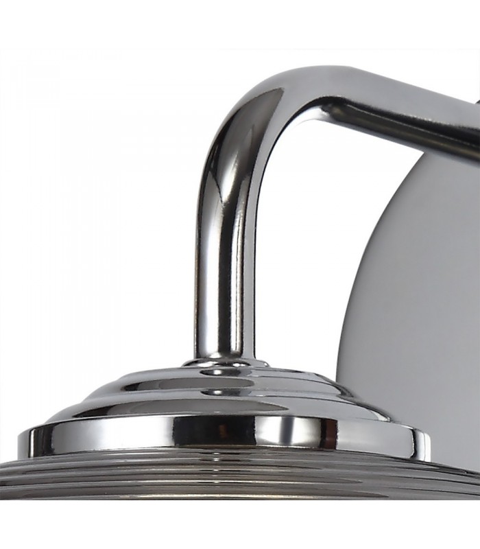 Wall Light Switched, 1 x 8W LED, 4000K, Smoked, Polished Chrome - 5