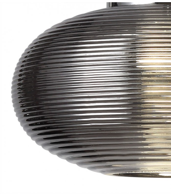 Wall Light Switched, 1 x 8W LED, 4000K, Smoked, Polished Chrome - 6
