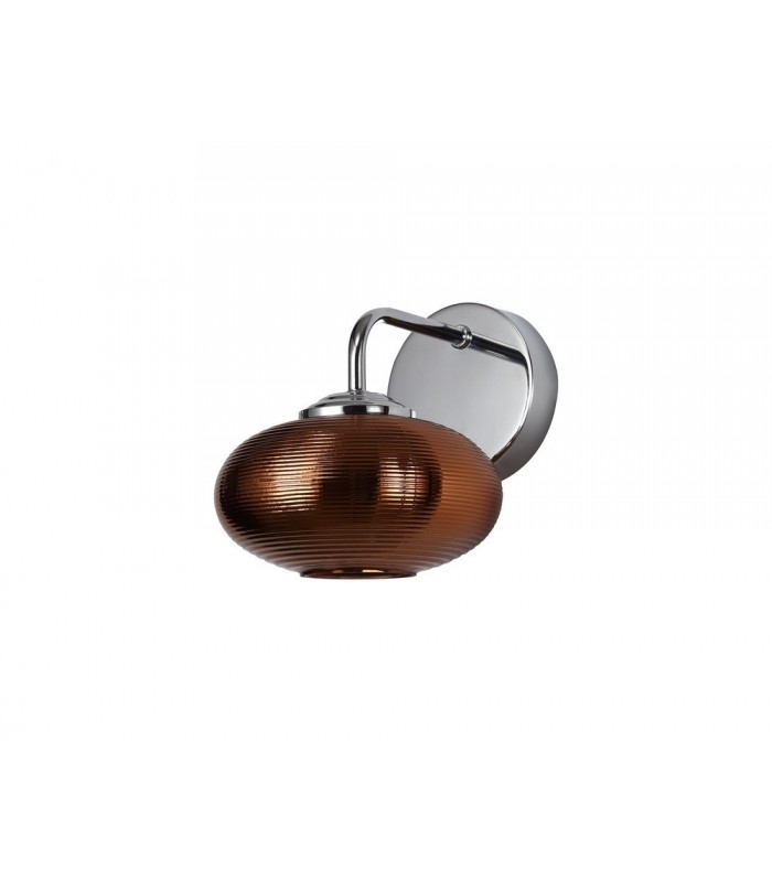 Wall Light Switched, 1 x 8W LED, 4000K, Copper, Polished Chrome - 3