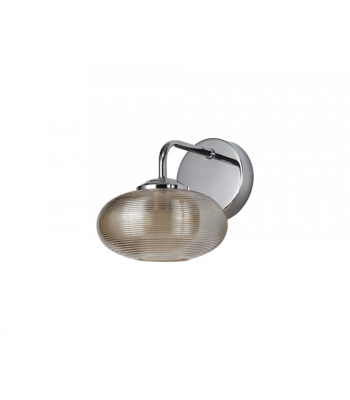 Wall Light Switched, 1 x 8W LED, 4000K, Champagne, Polished Chrome - 3