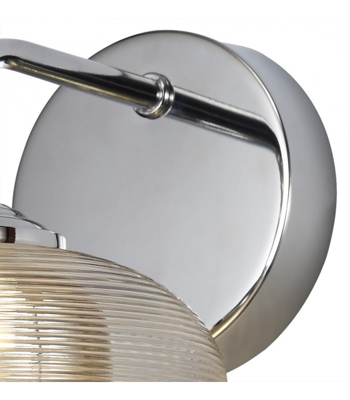 Wall Light Switched, 1 x 8W LED, 4000K, Champagne, Polished Chrome - 4
