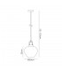 Ceiling Dome Pendant, 1 x E27, Black Smoke & Clear, Polished Chrome - 2
