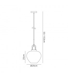 Ceiling Dome Pendant, 1 x E27, Black Smoke & Clear, Polished Chrome - 2