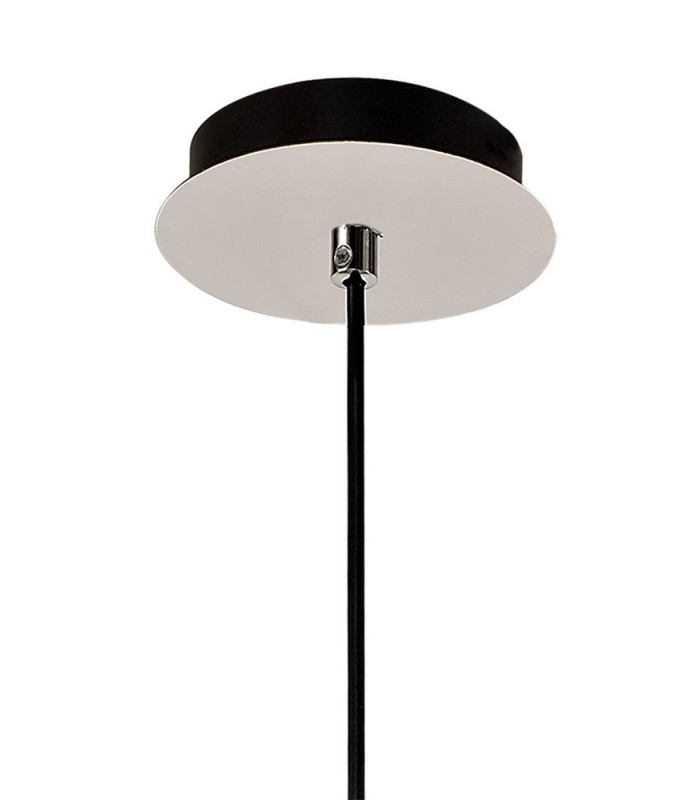 Ceiling Dome Pendant, 1 x E27, Black Smoke & Clear, Polished Chrome - 4