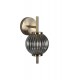 Wall Lamp, 1 x G9, Antique Brass, Smoked Glass - 5