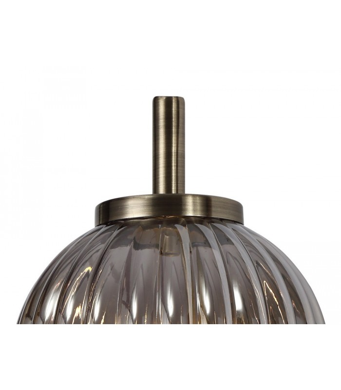 Wall Lamp, 1 x G9, Antique Brass, Smoked Glass - 9