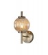 Wall Lamp, 1 x G9, Antique Brass, Amber Glass - 1