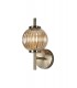 Wall Lamp, 1 x G9, Antique Brass, Amber Glass - 3