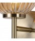 Wall Lamp, 1 x G9, Antique Brass, Amber Glass - 7