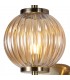 Wall Lamp, 1 x G9, Antique Brass, Amber Glass - 8