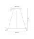 Dimmable Ceiling Pendant 47cm Round 1 x 30W LED 3000K, 1595lm, Medium Oak, Matt White - 2