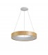 Dimmable Ceiling Pendant 47cm Round 1 x 30W LED 3000K, 1595lm, Medium Oak, Matt White - 3