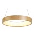 Dimmable Ceiling Pendant 47cm Round 1 x 30W LED 3000K, 1595lm, Medium Oak, Matt White - 5