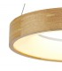 Dimmable Ceiling Pendant 47cm Round 1 x 30W LED 3000K, 1595lm, Medium Oak, Matt White - 6