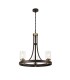 Ceiling Pendant 3 Light E27, Brown Oxide, Bronze With Clear Glass Shades - 1