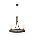 Ceiling Pendant 3 Light E27, Brown Oxide, Bronze With Clear Glass Shades - 3