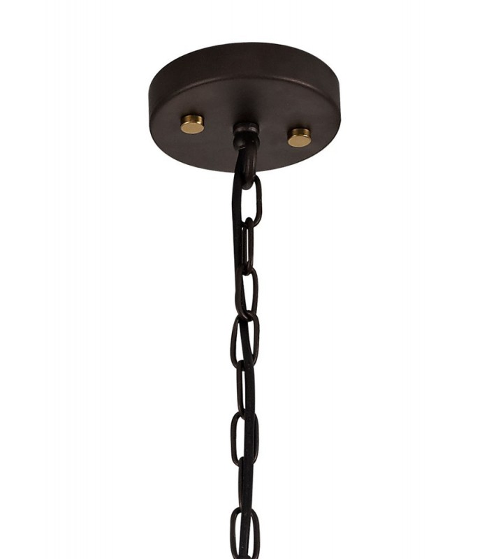 Ceiling Pendant 3 Light E27, Brown Oxide, Bronze With Clear Glass Shades - 4