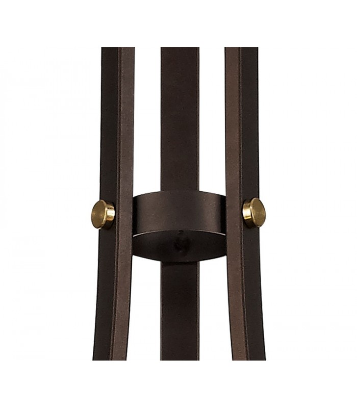 Ceiling Pendant 3 Light E27, Brown Oxide, Bronze With Clear Glass Shades - 6